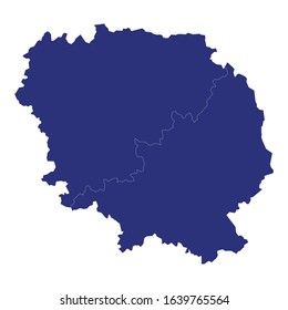 High Quality map of Creuse is a department of France, with borders of the arrondissement