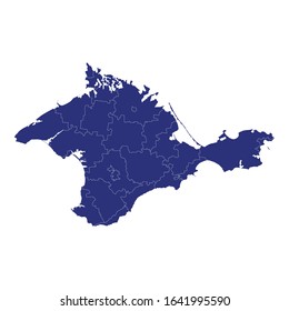 High Quality map of Crimea is a region of Russia with borders of the districts