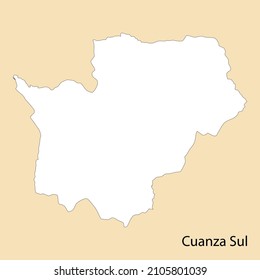 Mapa de alta calidad de Cuanza Sul es una región de Angola, con fronteras de distritos