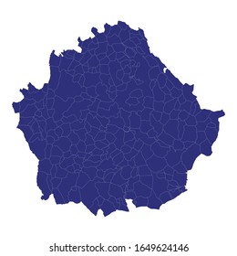 High Quality map of Cuenca is a province of Spain, with borders of the municipalities