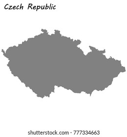 High quality map of Czech Republic