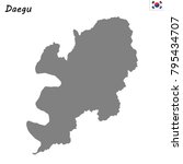 High Quality map of Daegu is a metropolitan city of South Korea