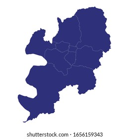 High Quality map of Daegu metropolitan city is a region of South Korea, with borders of the counties
