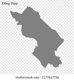 High Quality map of Dong Thap is a province of Vietnam