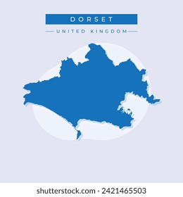 High Quality map of Dorset is a ceremonial county of England, with borders of the counties