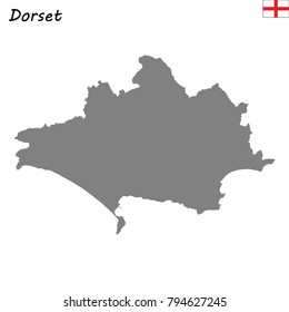 High Quality map of Dorset is a ceremonial county of England