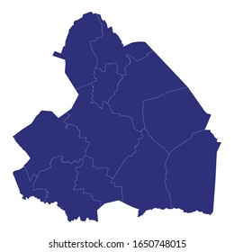 High Quality map of Drenthe is a province of Netherlands, with borders of the Municipalities