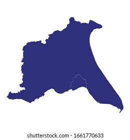 High Quality map of East Riding of Yorkshire is a ceremonial county of England, with borders of the counties