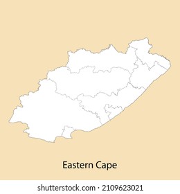 High Quality map of Eastern Cape is a region of South Africa, with borders of the districts