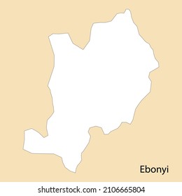 High Quality map of Ebonyi is a region of Nigeria, with borders of the districts