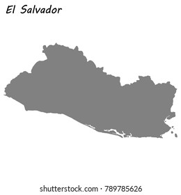High quality map of El Salvador