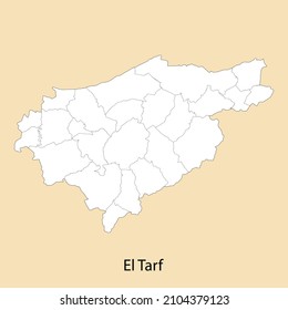 High Quality map of El Tarf is a province of Algeria, with borders of the districts