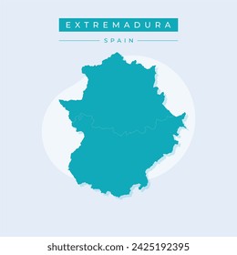 High Quality map of Extremadura is a autonomous community of Spain