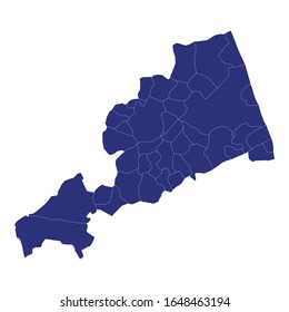 High Quality map of Fermo is a province of Italy, with borders of the municipalities