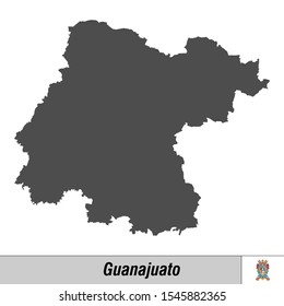 High quality map with flag state of Mexico - Guanajuato