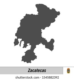 High quality map with flag state of Mexico - Zacatecas