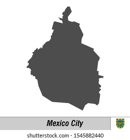 High quality map with flag state of Mexico - Mexico City