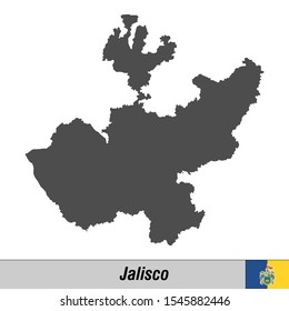 High quality map with flag state of Mexico - Jalisco