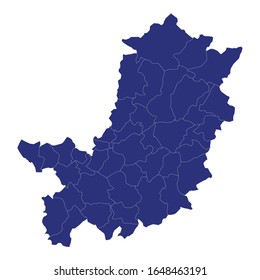 High Quality map of Florence Metropolitan is a province of Italy, with borders of the municipalities