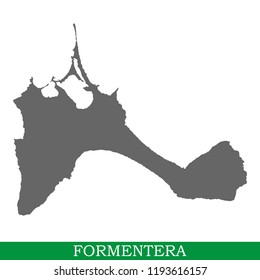 High quality map of Formentera is the island of Spain. Balearic Islands