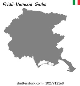 High Quality map of Friuli-Venezia Giulia is a region of Italy