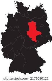 High quality map of Germany with Anhalt isolated.