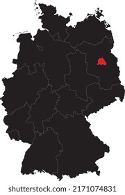 High quality map of Germany with Berlin isolated.