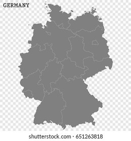 High quality map of Germany with borders of the regions or counties
