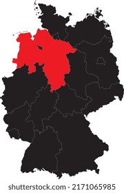 High quality map of Germany with Niedersachsenn Lower Saxony