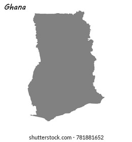 High quality map of Ghana