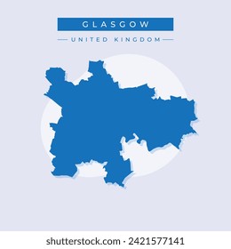 Mapa de alta calidad de Glasgow es una ciudad de Escocia, con fronteras de los distritos