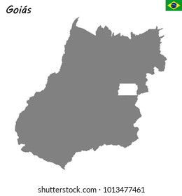 High Quality map of Goias is a state of Brazil