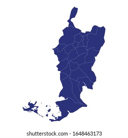 High Quality map of Gorizia is a province of Italy, with borders of the municipalities
