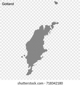 High Quality map of Gotland is a county of Sweden, with borders of the Municipalities