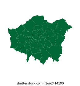 High Quality map of Greater London is a ceremonial county of England, with borders of the counties