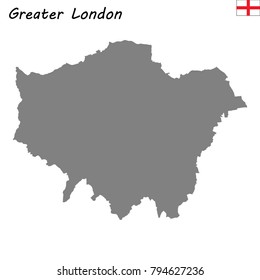 High Quality map of Greater London is a ceremonial county of England