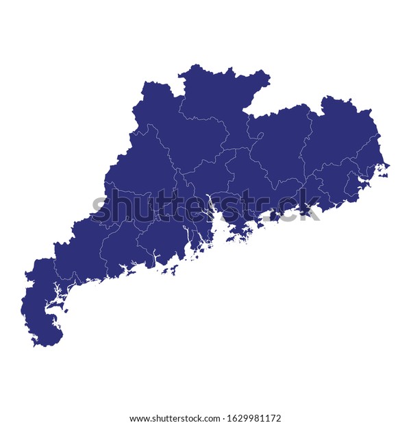 High Quality Map Guangdong Province China Stock Vector (Royalty Free ...