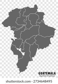 High Quality map of Guatemala Department of  Guatemala, with borders of the districts. Map of Guatemala Department for your web site design, app, UI. EPS10.
