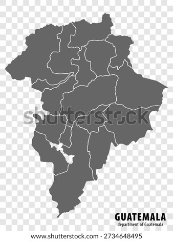 High Quality map of Guatemala Department of  Guatemala, with borders of the districts. Map of Guatemala Department for your web site design, app, UI. EPS10.