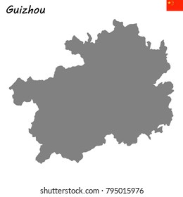High Quality map of Guizhou is a province of China