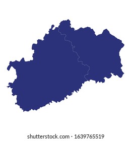 High Quality map of Haute-Saone is a department of France, with borders of the arrondissement