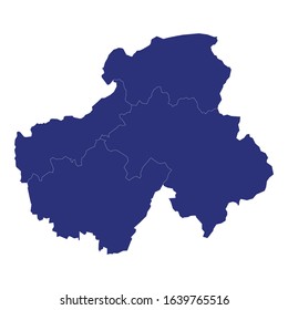 High Quality map of Haute-Savoie is a department of France, with borders of the arrondissement