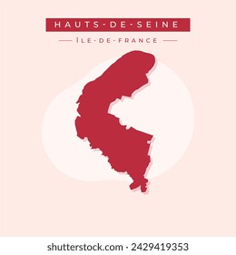 Hochwertige Karte von Hauts-de-Seine ist ein Departement von Frankreich, mit Grenzen des Arrondissements