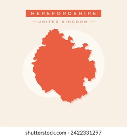 High Quality map of Herefordshire is a ceremonial county of England, with borders of the counties