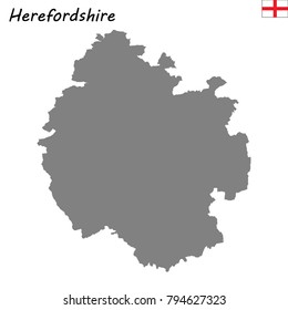 High Quality map of Herefordshire is a ceremonial county of England