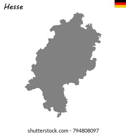 High Quality map of Hesse is a state of Germany