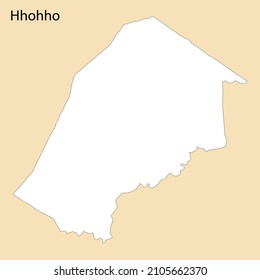 Mapa de alta calidad de Hhohho es una región de Eswatini, con fronteras de los distritos