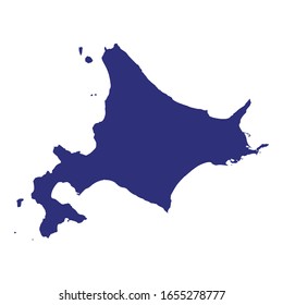 High Quality map of Hokkaido is a region of Japan, with borders of the prefectures