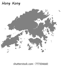 High quality map of Hong Kong