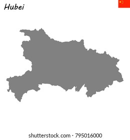 High Quality map of Hubei is a province of China